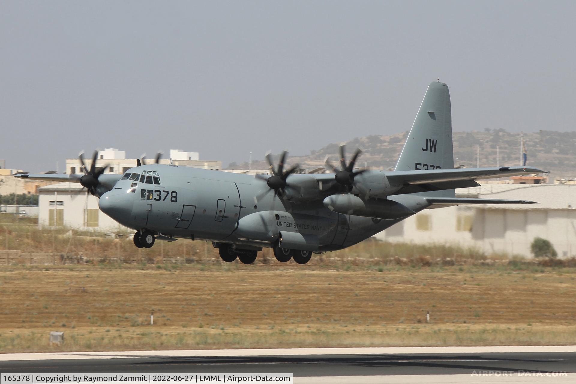 165378, 1997 Lockheed Martin C-130T Hercules C/N 382-5429, Lockheed Martin C-130T Hercules 165378/5378/JW of the United States Navy departing RW 13 Malta