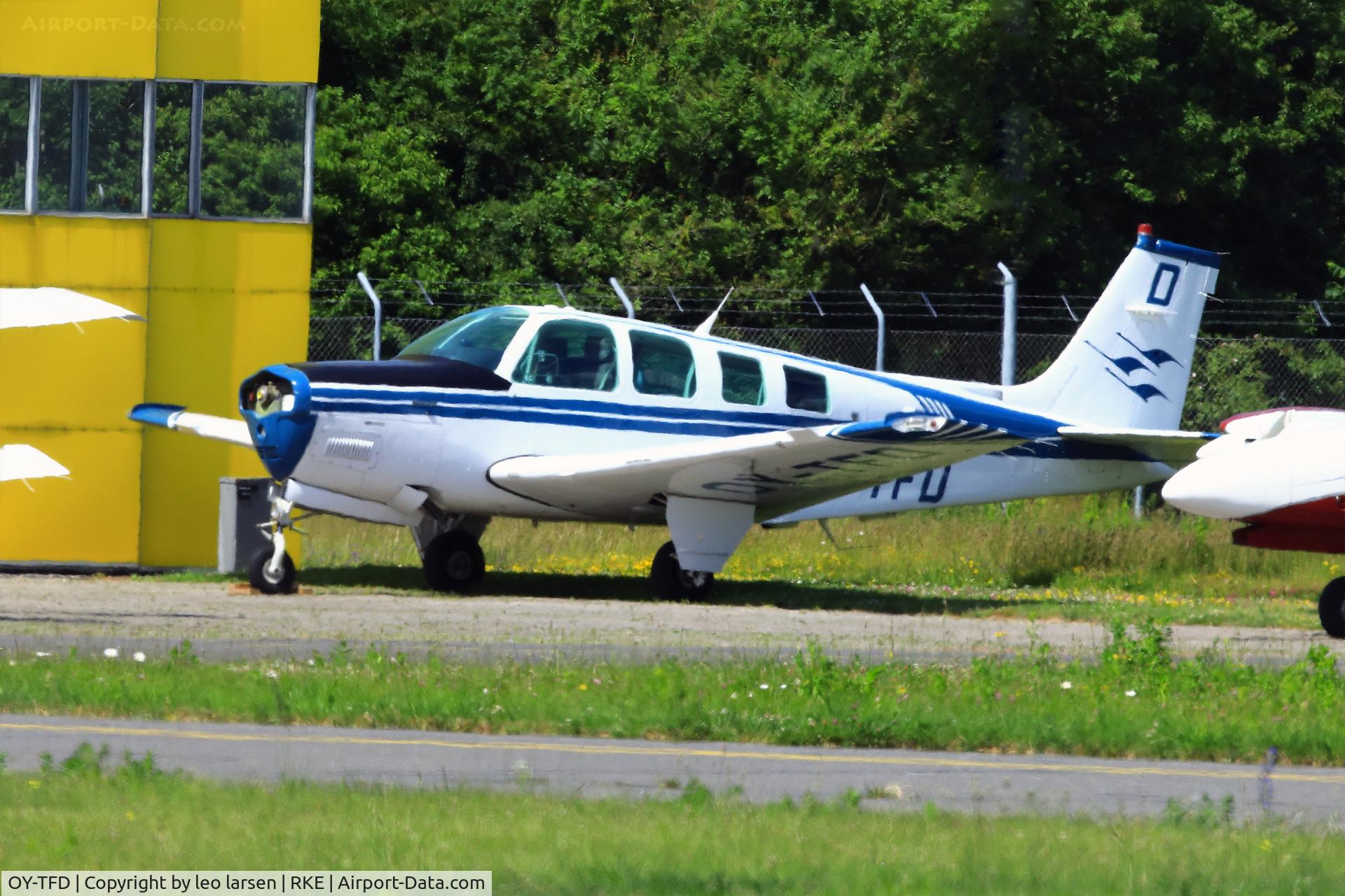 OY-TFD, 1996 Raytheon Aircraft Company A36 Bonanza Bonanza C/N E-3013, Roskilde 28.6.2022