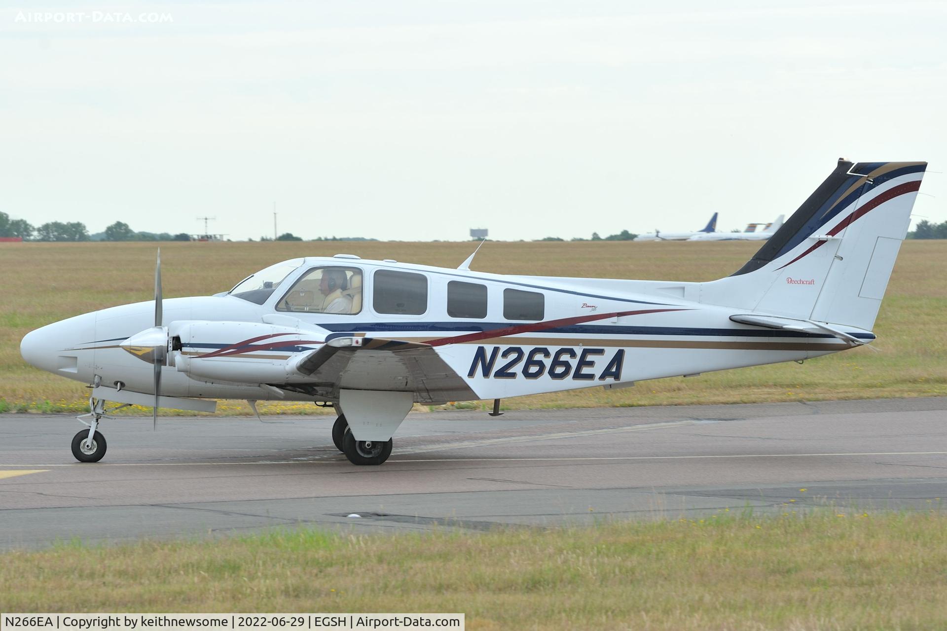 N266EA, Raytheon Aircraft Company 58 C/N TH-2031, Arriving at Norwich from Fairoaks.