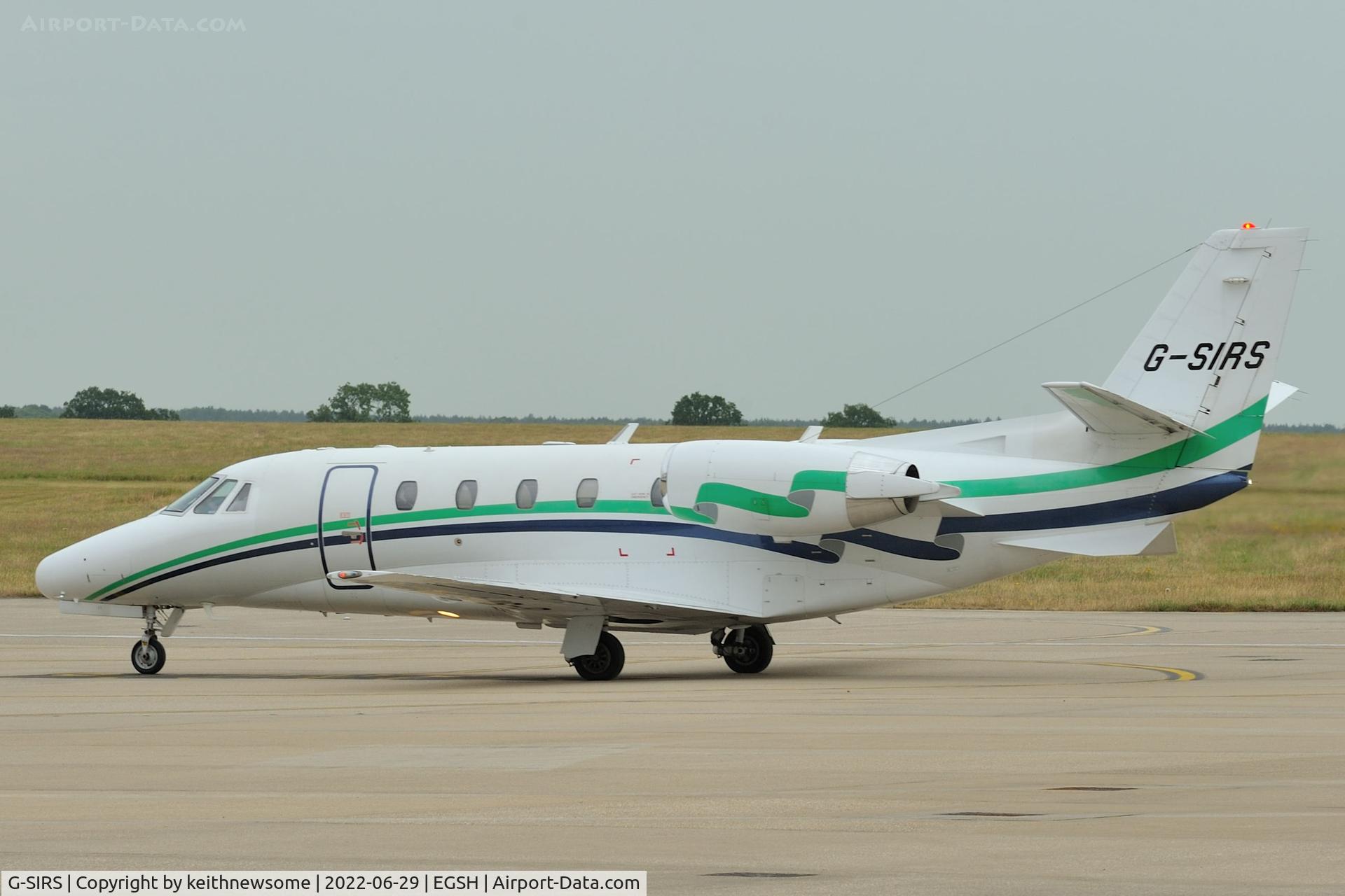 G-SIRS, 2001 Cessna 560XL Citation Excel C/N 560-5185, Arriving at Norwich from Edinburgh.