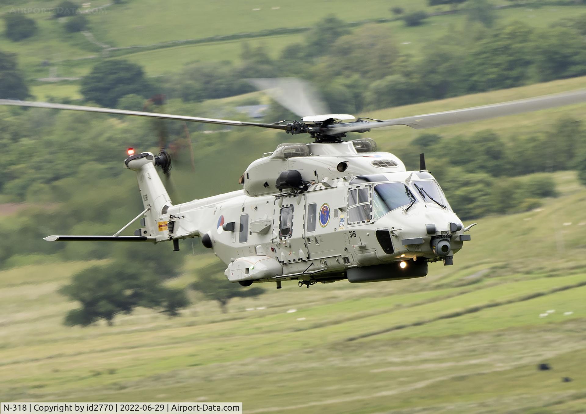 N-318, 2014 NHI NH-90 NFH Caiman C/N 1318, Seen flying in LFA7 Wales
