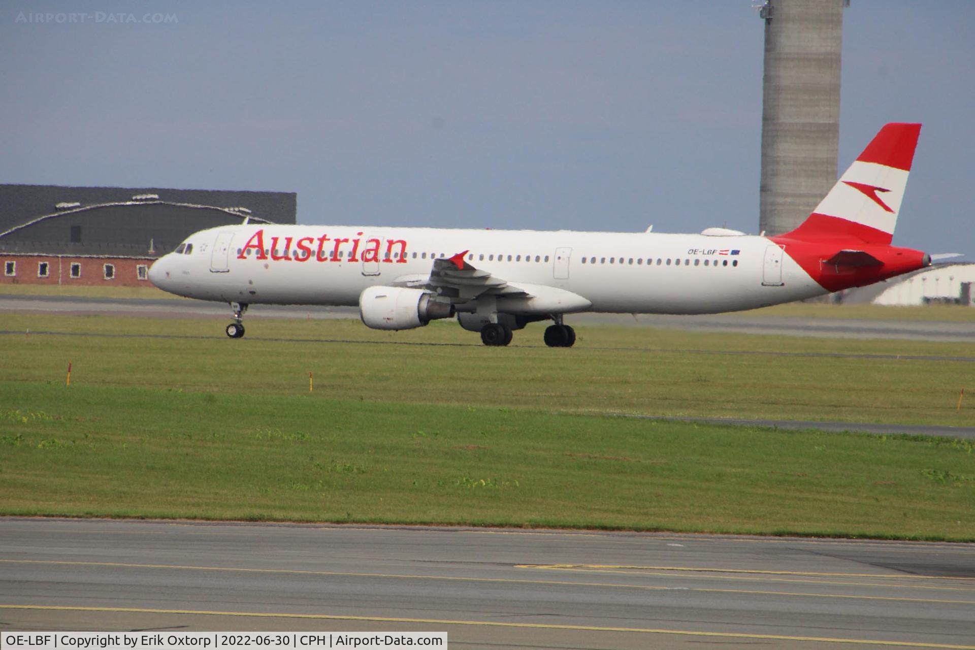 OE-LBF, 2001 Airbus A321-211 C/N 1458, OE-LBF landed rw 22L