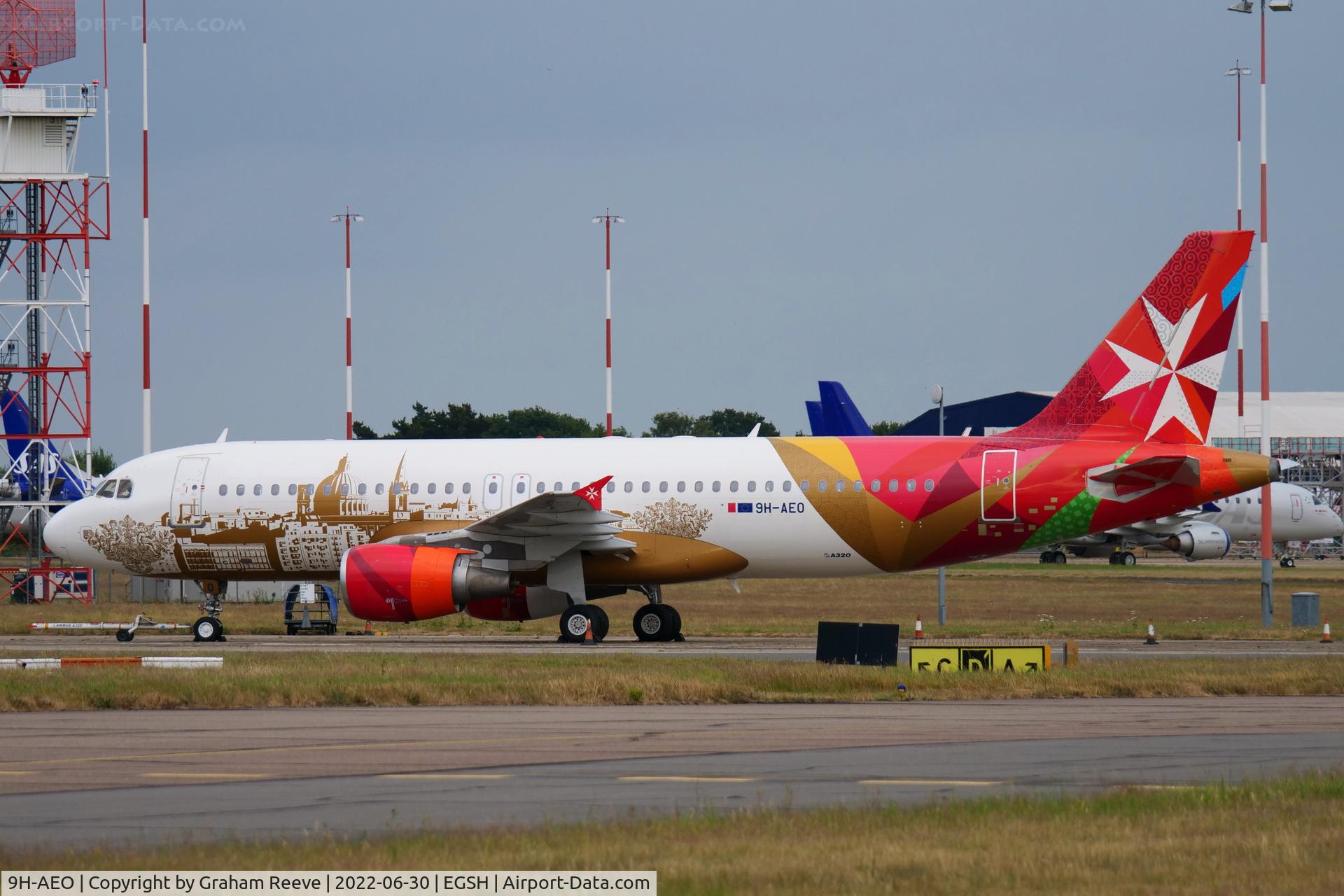 9H-AEO, 2006 Airbus A320-214 C/N 2768, Parked at Norwich.