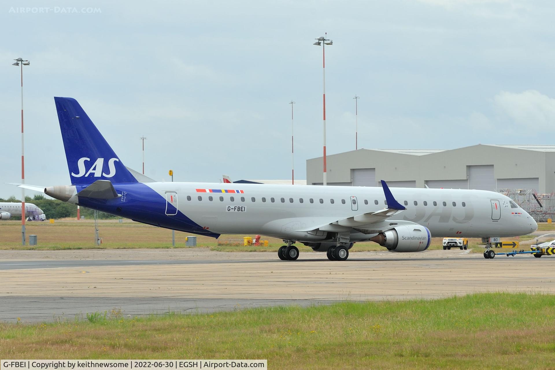 G-FBEI, 2007 Embraer 195LR (ERJ-190-200LR) C/N 19000143, Maintenance movement.