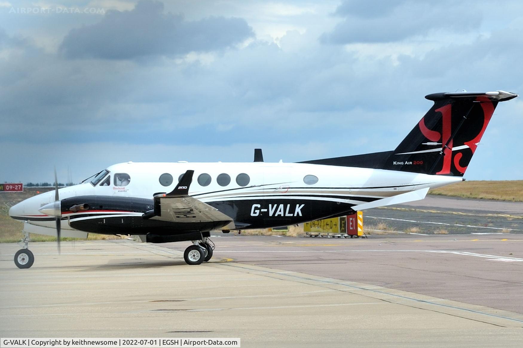 G-VALK, 1980 Beech 200 Super King Air C/N BB-684, Arriving at Norwich from Bournemouth.