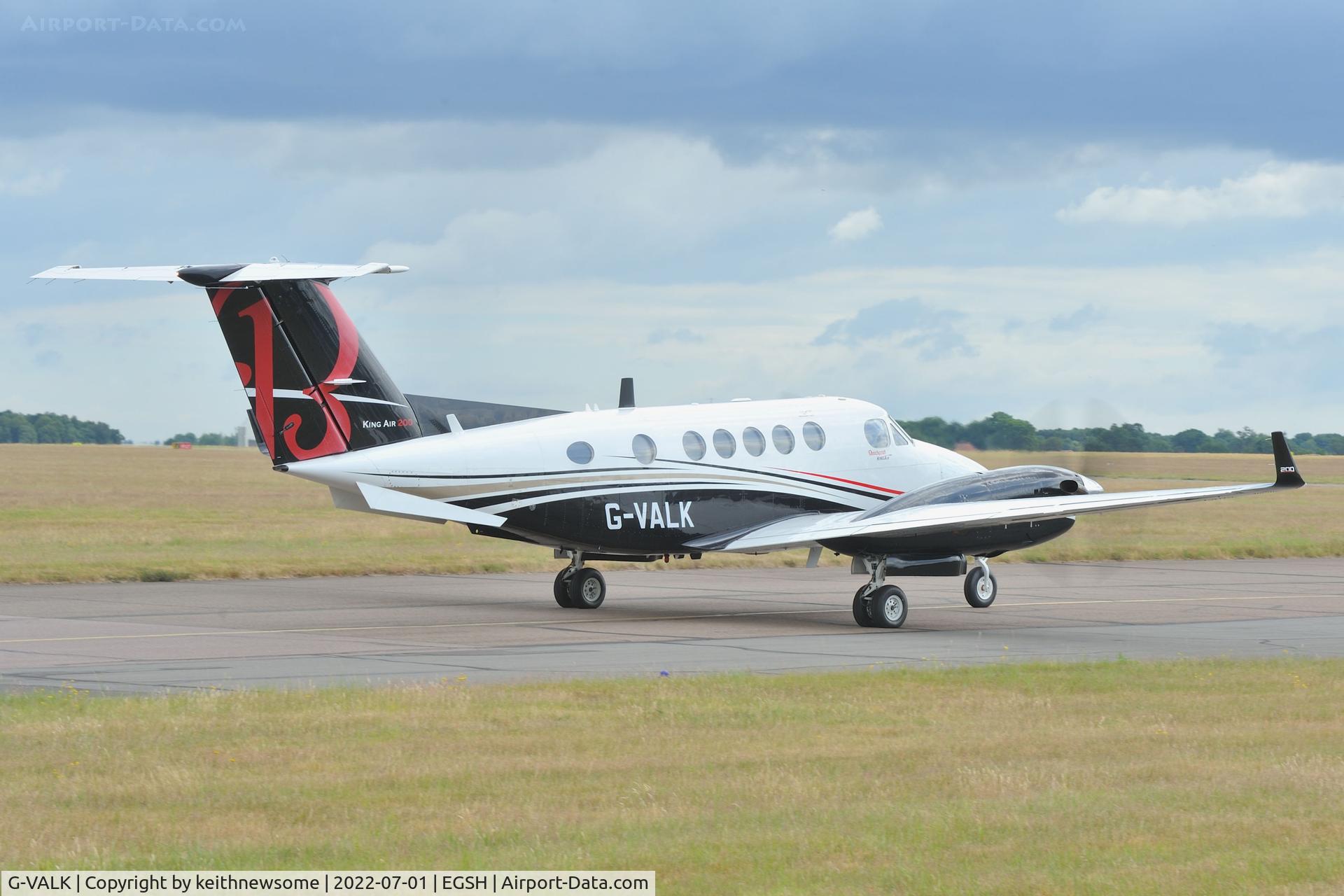 G-VALK, 1980 Beech 200 Super King Air C/N BB-684, Leaving Norwich for Oban.