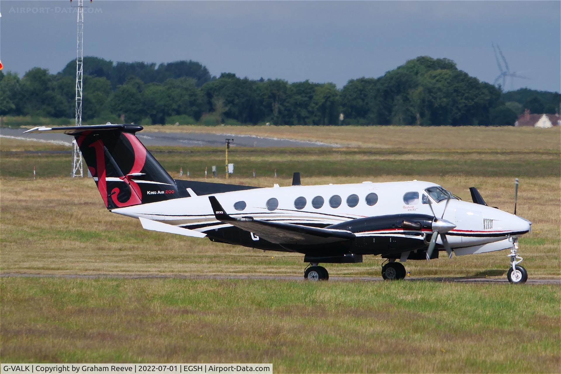 G-VALK, 1980 Beech 200 Super King Air C/N BB-684, Departing from Norwich.