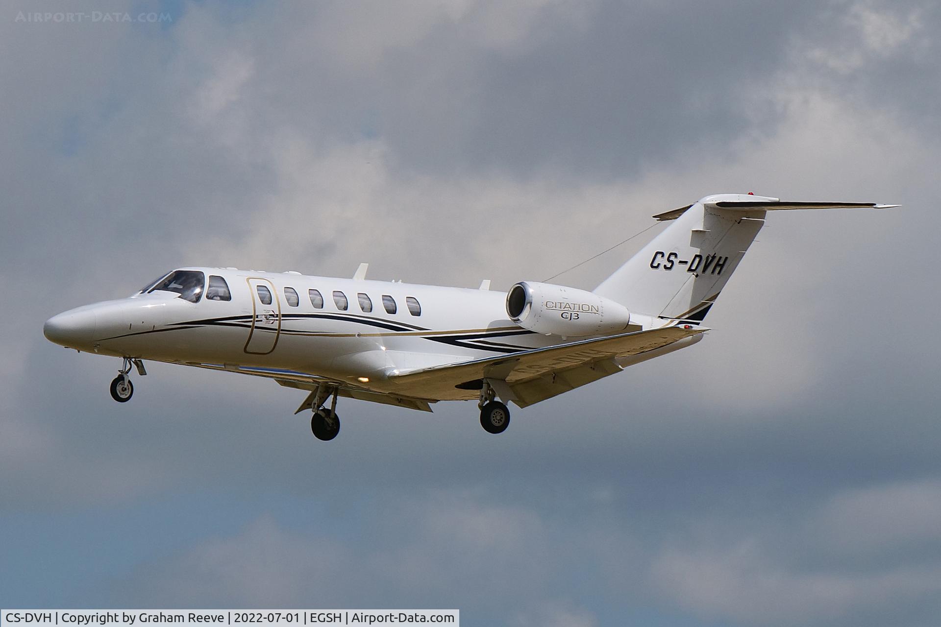 CS-DVH, 2006 Cessna 525B CitationJet CJ3 C/N 525B-0101, Landing at Norwich.