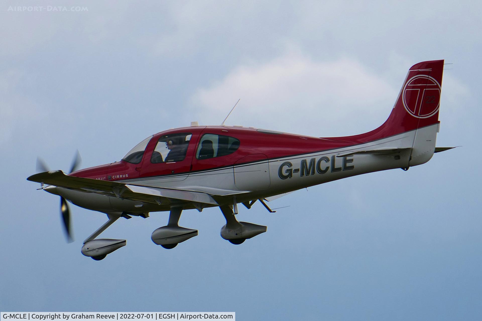 G-MCLE, 2011 Cirrus SR22T C/N 0177, Landing at Norwich.