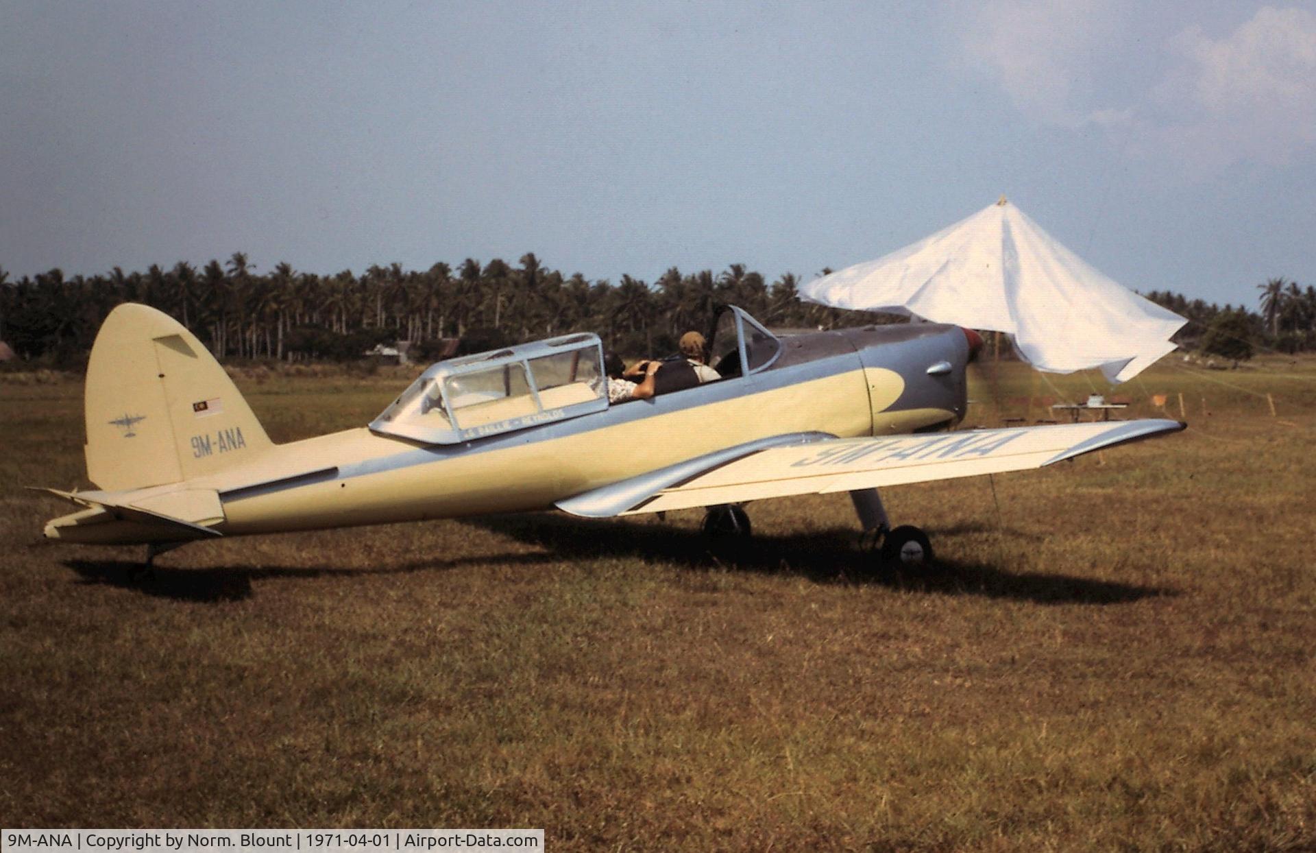 9M-ANA, 1952 De Havilland DHC-1 Chipmunk 22 C/N C1/0843, I took this photo during a precision landing competition at Penang airport Malaysia. I was serving with the RAAF at Butterworth base at the time.