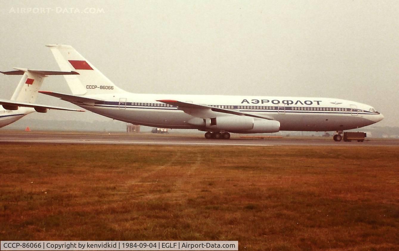 CCCP-86066, 1984 Ilyushin Il-86 C/N 51483204033, At the 1984 Farnborough International Air Show.