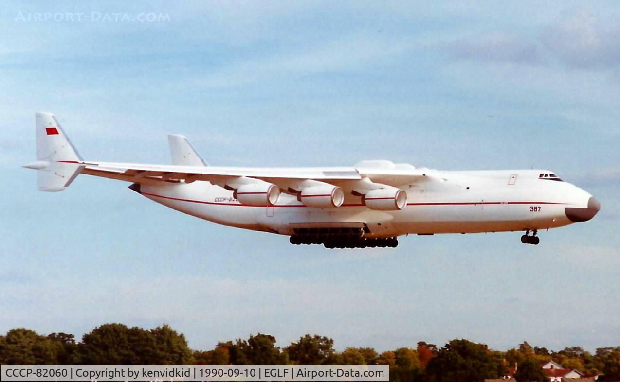 CCCP-82060, 1988 Antonov An-225 Mriya C/N 19530503763, At the 1990 Farnborough International Air Show.