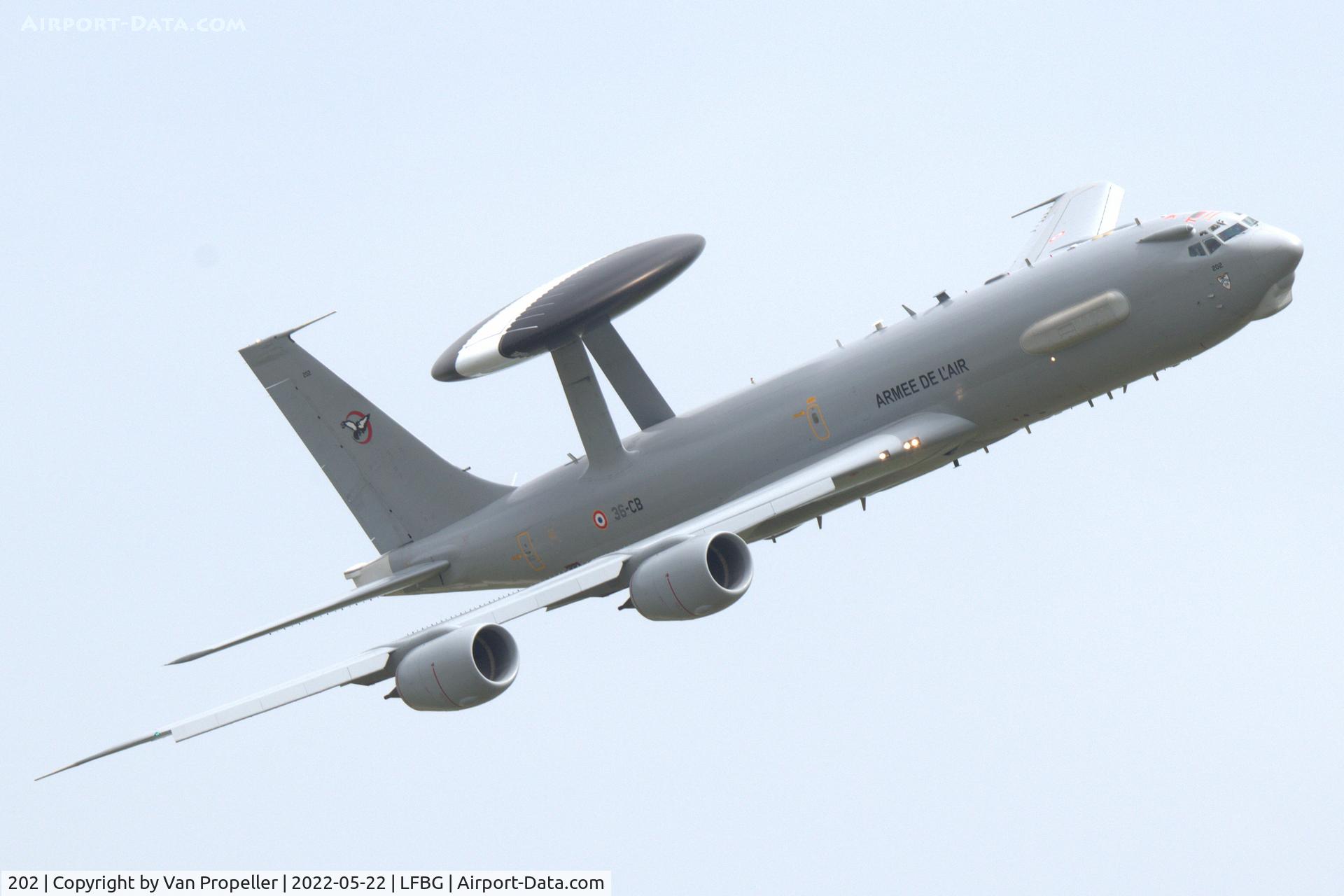 202, 1991 Boeing E-3F (707-300) Sentry C/N 24116, French Air Force Boeing E-3F Sentry overflight at BA709 Cognac - Châteaubernard air base, France, 22 may 2022