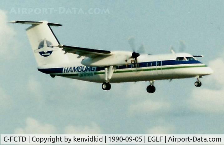 C-FCTD, 1988 De Havilland Canada DHC-8-102 Dash 8 C/N 113, At the 1990 Farnborough International Air Show.