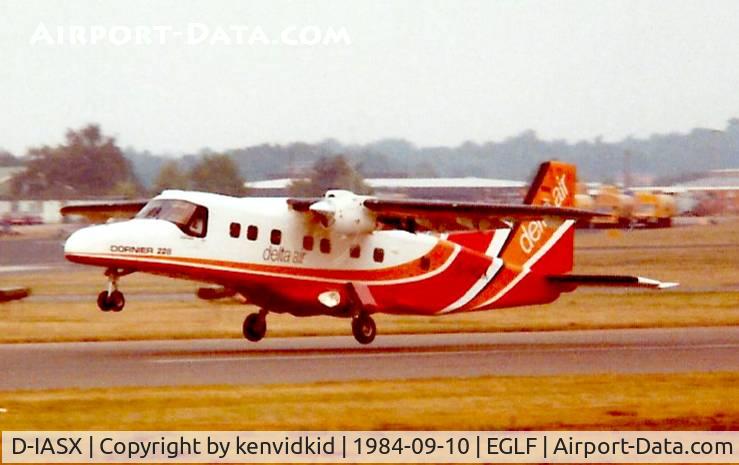 D-IASX, 1984 Dornier 228-200 C/N 8035, At the 1984 Farnborough International Air Show.