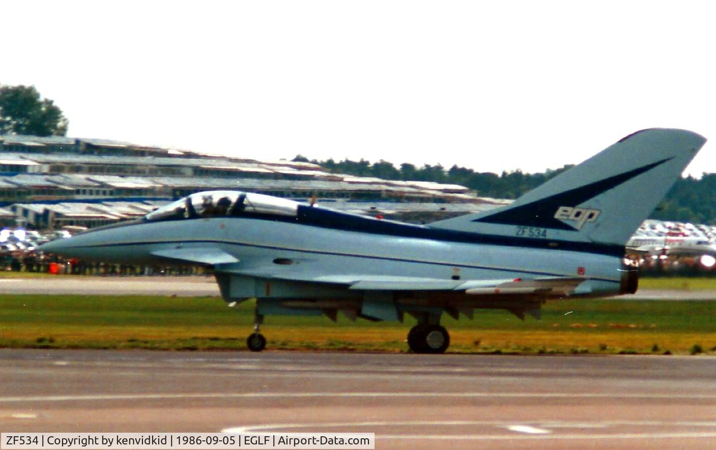 ZF534, 1986 British Aerospace EAP C/N Unknown, At the 1986 Farnborough International Air Show.
