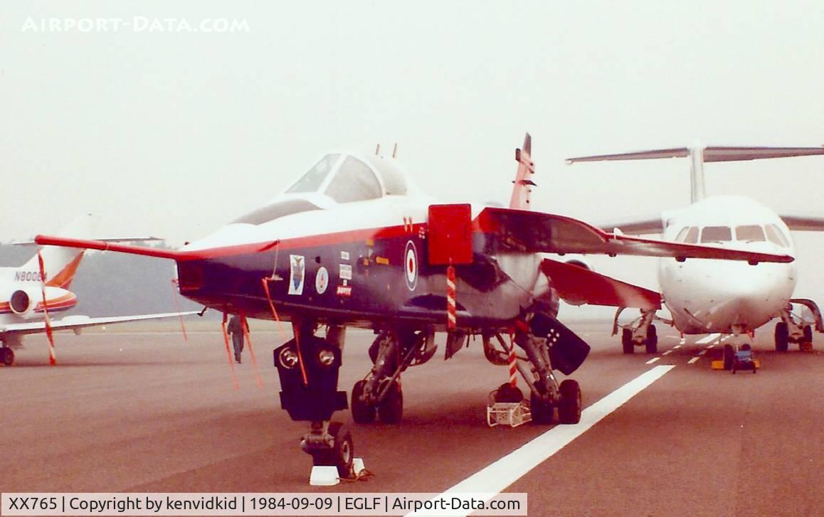XX765, 1975 Sepecat Jaguar GR.3A C/N S.62, At the 1984 Farnborough International Air Show.