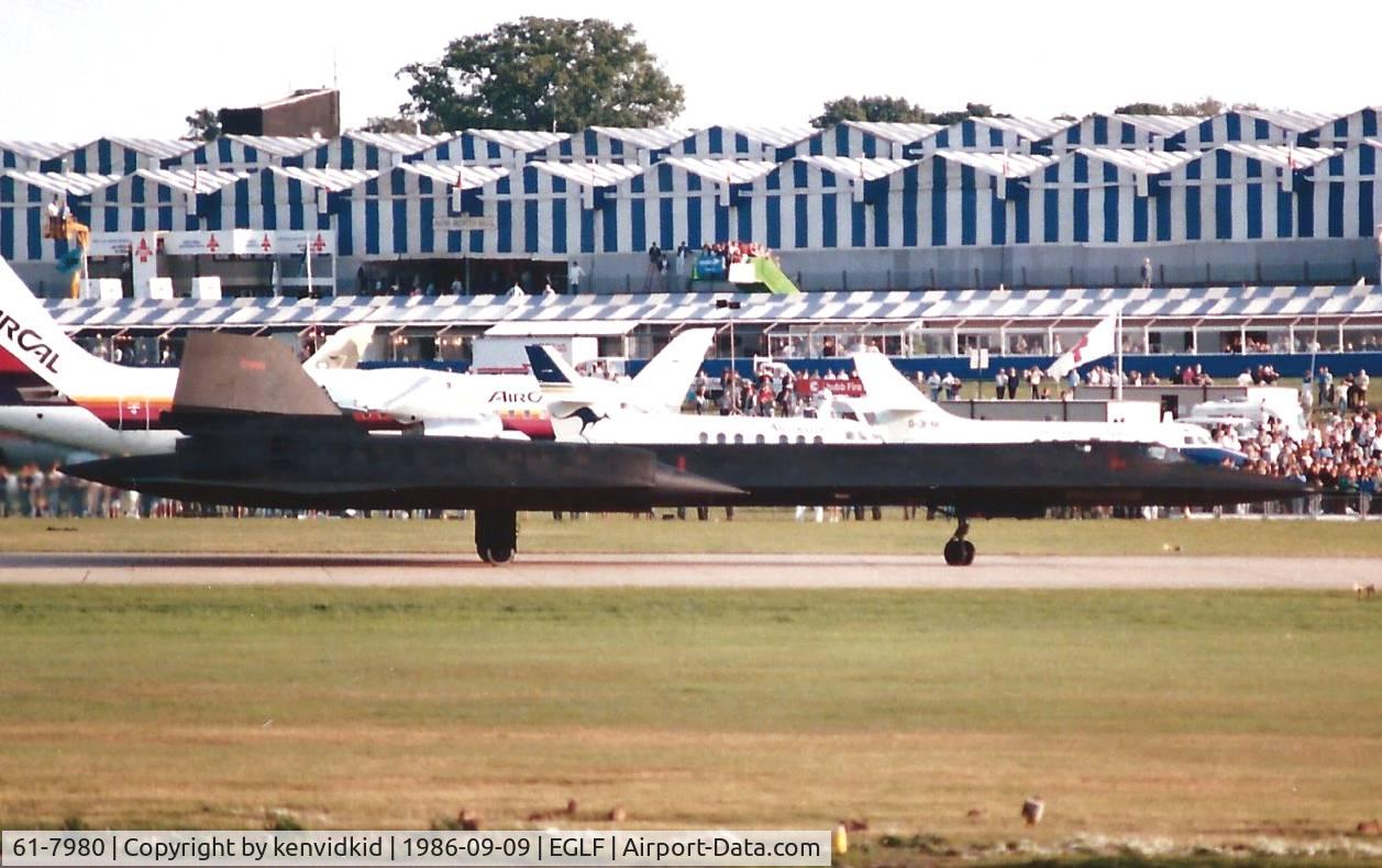 61-7980, Lockheed SR-71A Blackbird C/N 2031, At the 1986 Farnborough International Air Show.