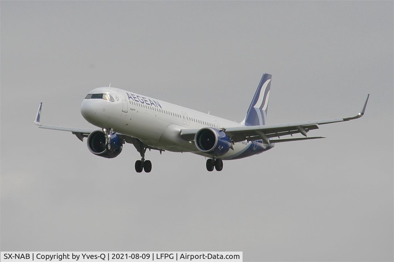 SX-NAB, 2020 Airbus A321-271NX C/N 9575, Airbus A321-271NX, Short approach rwy 26L, Roissy Charles De Gaulle airport (LFPG-CDG)