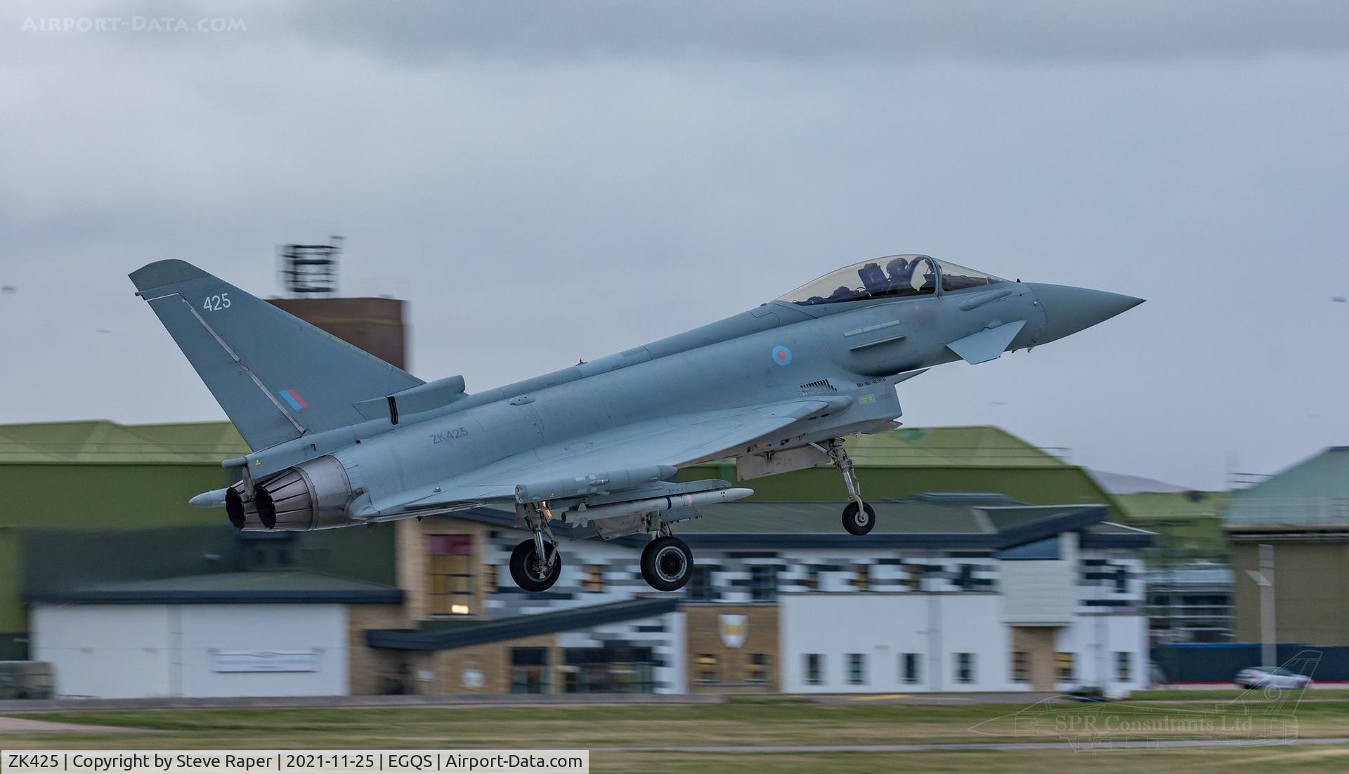 ZK425, 2018 Eurofighter EF-2000 Typhoon FGR.4 C/N BS141, Over touchdown RAF Lossiemouth