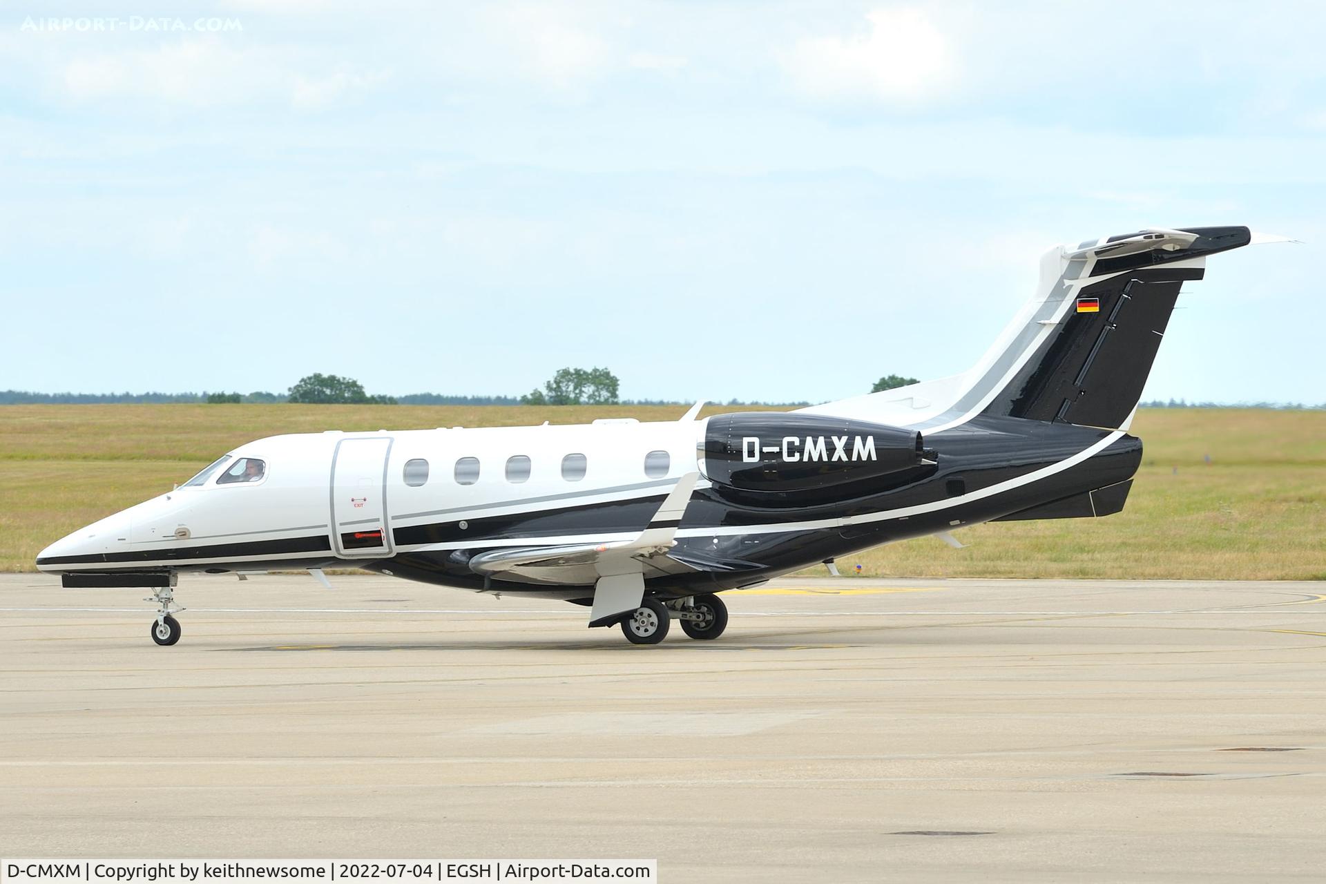 D-CMXM, 2020 Embraer EMB-505 Phenom 300 C/N 50500561, Arriving at Norwich from London Heathrow.