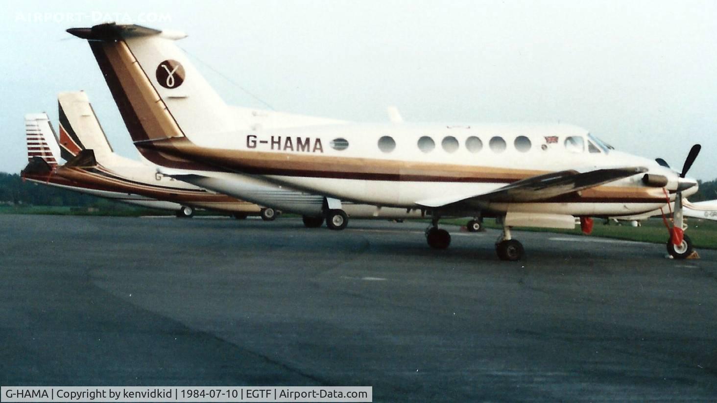 G-HAMA, 1974 Beech 200 Super King Air C/N BB-30, At Fairoaks circa 1984.
