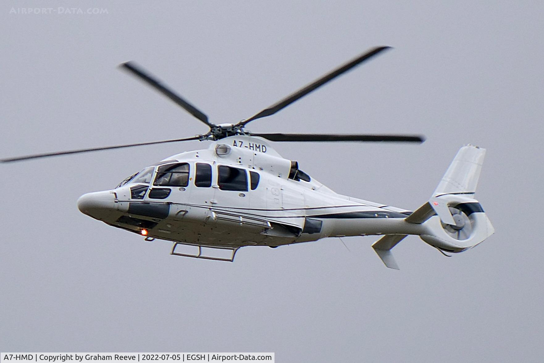 A7-HMD, 2009 Eurocopter EC-155B-1 C/N 6850, On approach to Nowich.