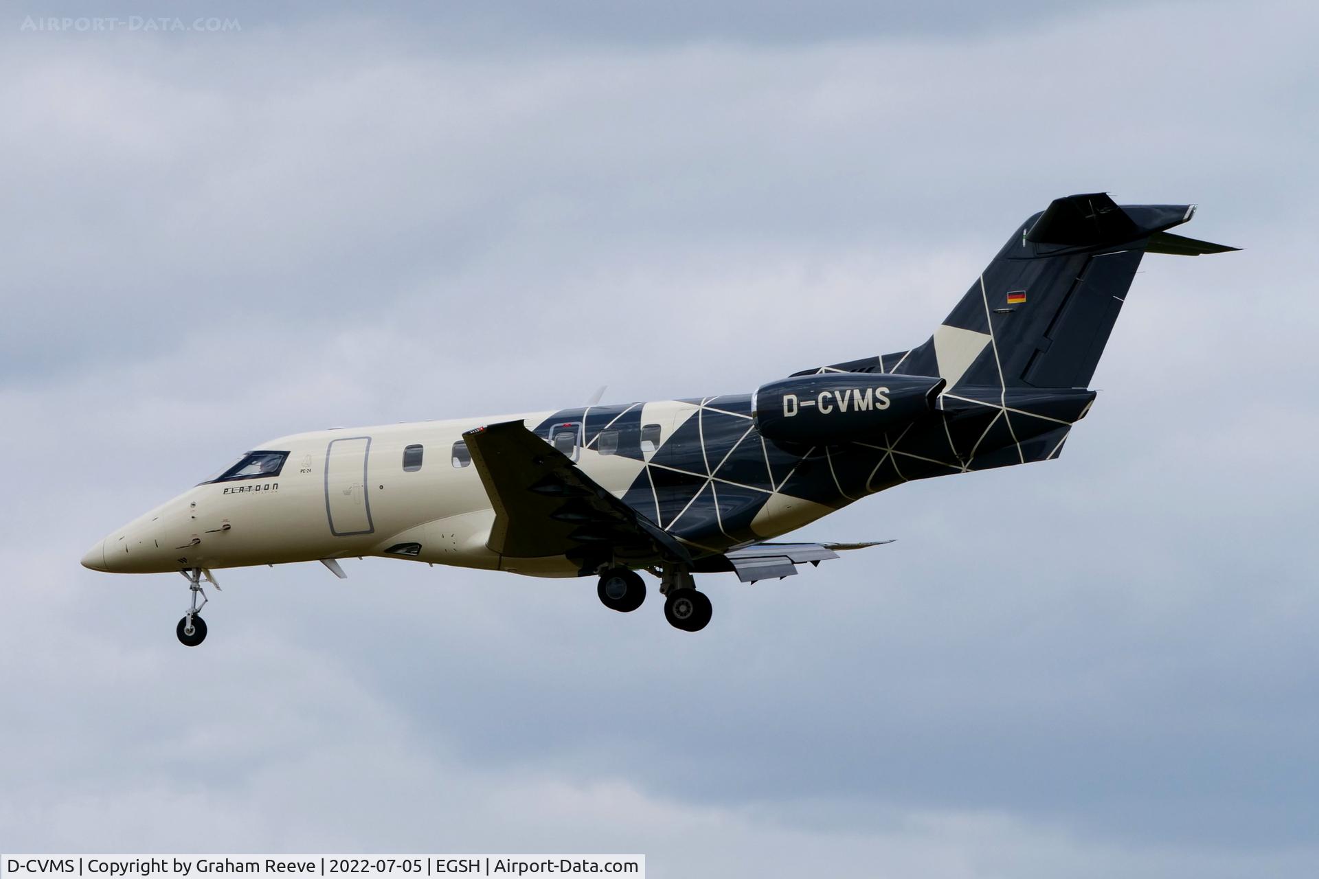 D-CVMS, 2021 Pilatus PC-24 C/N 224, Landing at Norwich.