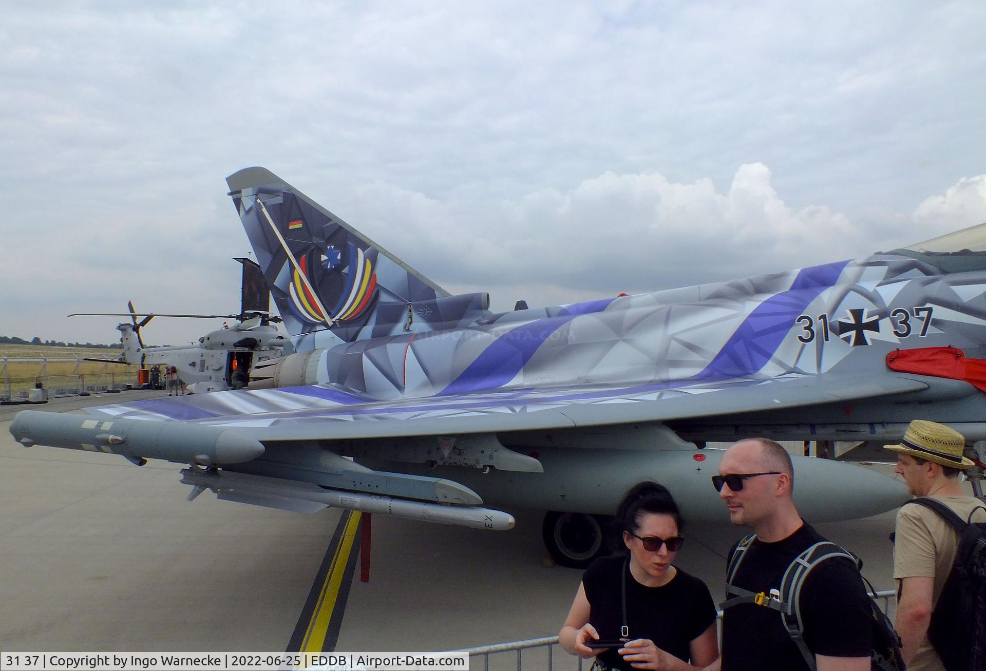 31 37, 2016 Eurofighter EF-2000 Typhoon S C/N GS097, Eurofighter EF2000 of the Luftwaffe (german air force) in 'Eagle Star' special colours for Blue Flag 2022 at ILA 2022, Berlin