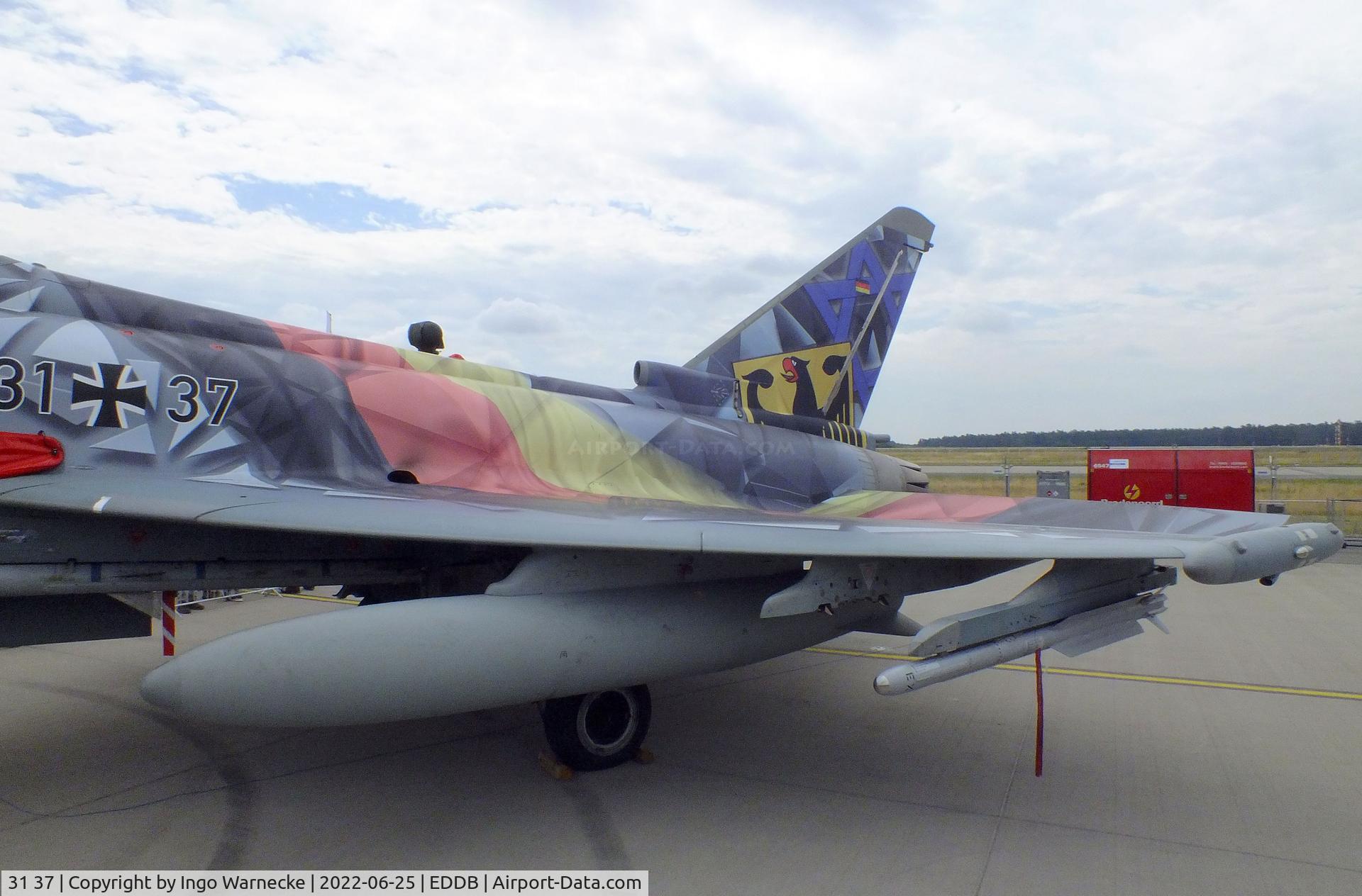 31 37, 2016 Eurofighter EF-2000 Typhoon S C/N GS097, Eurofighter EF2000 of the Luftwaffe (german air force) in 'Eagle Star' special colours for Blue Flag 2022 at ILA 2022, Berlin
