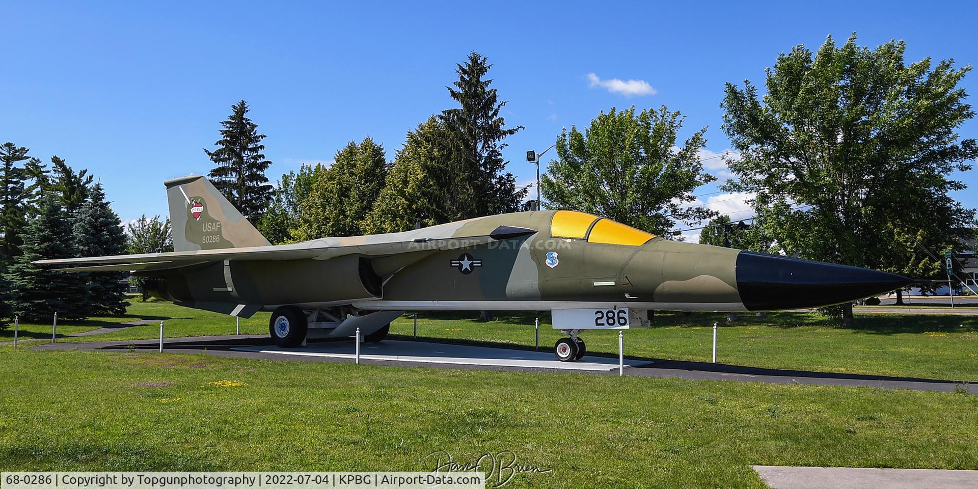 68-0286, 1968 General Dynamics FB-111A Aardvark C/N B1-58, Clyde Park, former Plattsburgh AFB Gate Guard