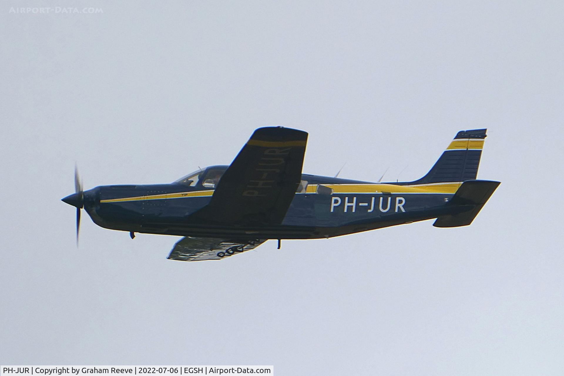 PH-JUR, 1982 Piper PA-32R-301T Turbo Saratoga C/N 32R-8229033, Departing from Norwich.