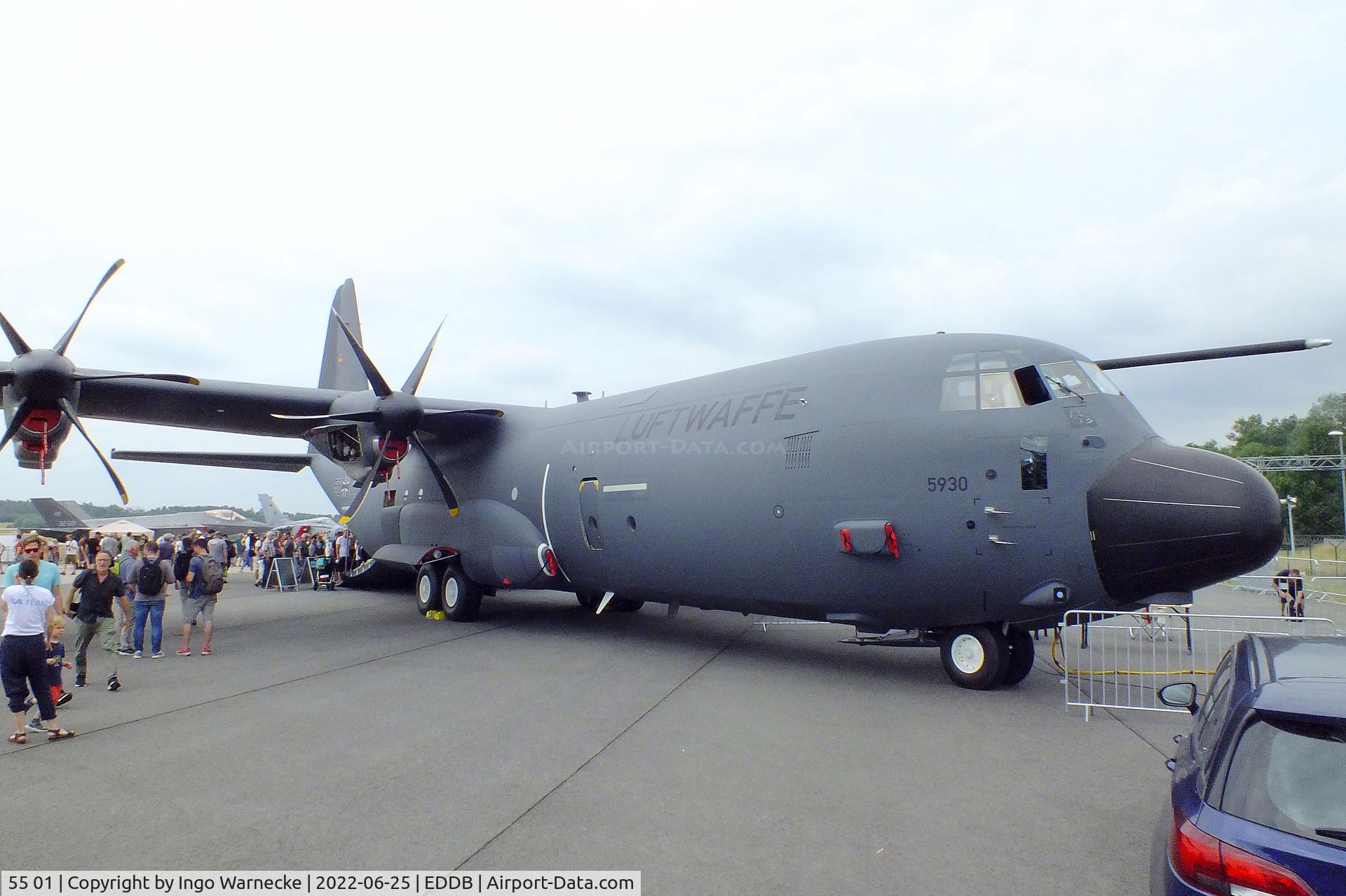 55 01, 2021 Lockheed Martin C-130J-30 Super Hercules C/N 382-5930, Lockheed Martin C-130J-30 Super Hercules of the Luftwaffe (german air force) at ILA 2022, Berlin