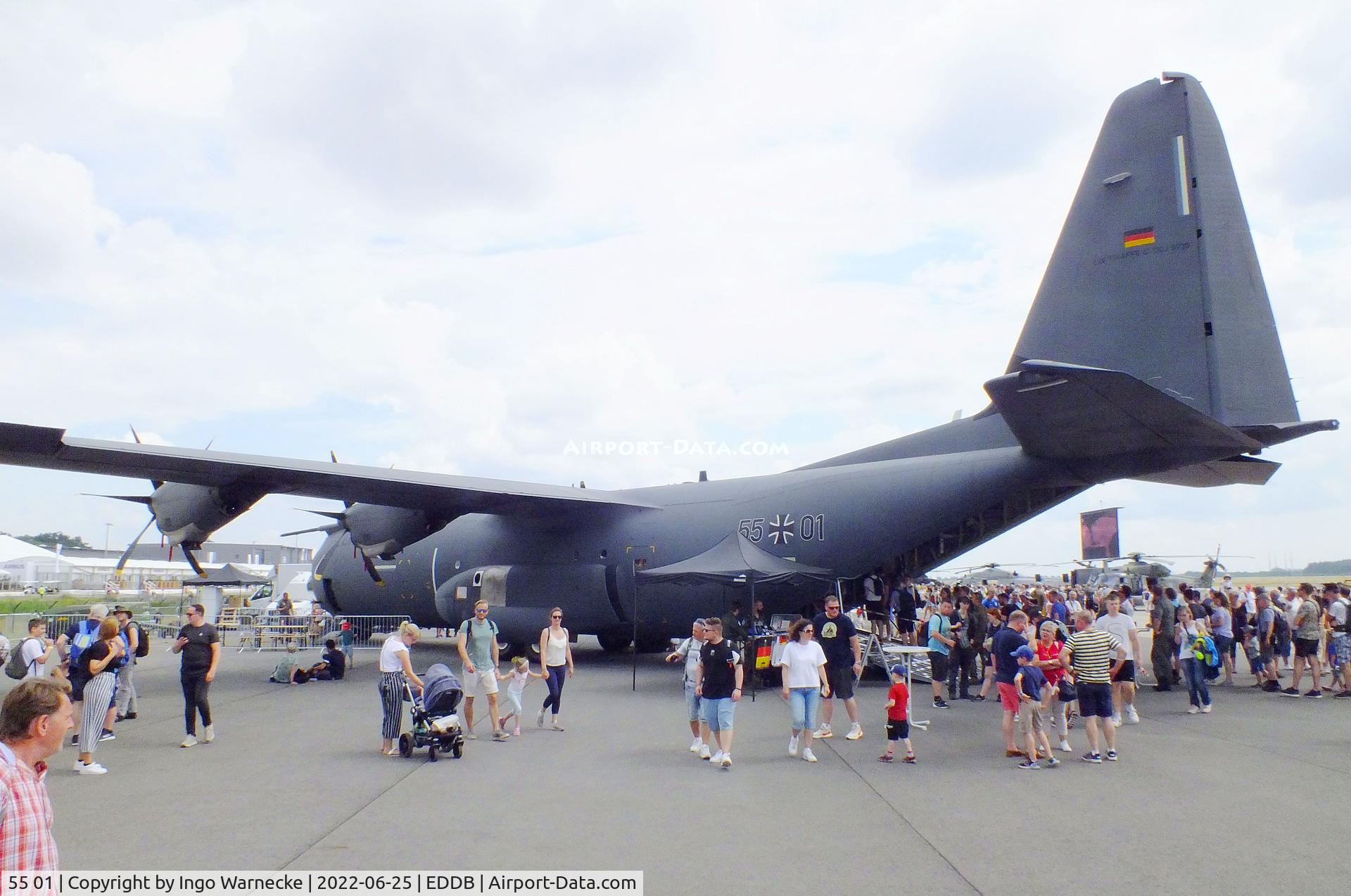 55 01, 2021 Lockheed Martin C-130J-30 Super Hercules C/N 382-5930, Lockheed Martin C-130J-30 Super Hercules of the Luftwaffe (german air force) at ILA 2022, Berlin