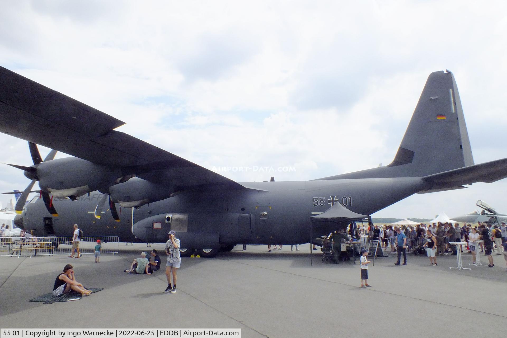 55 01, 2021 Lockheed Martin C-130J-30 Super Hercules C/N 382-5930, Lockheed Martin C-130J-30 Super Hercules of the Luftwaffe (german air force) at ILA 2022, Berlin