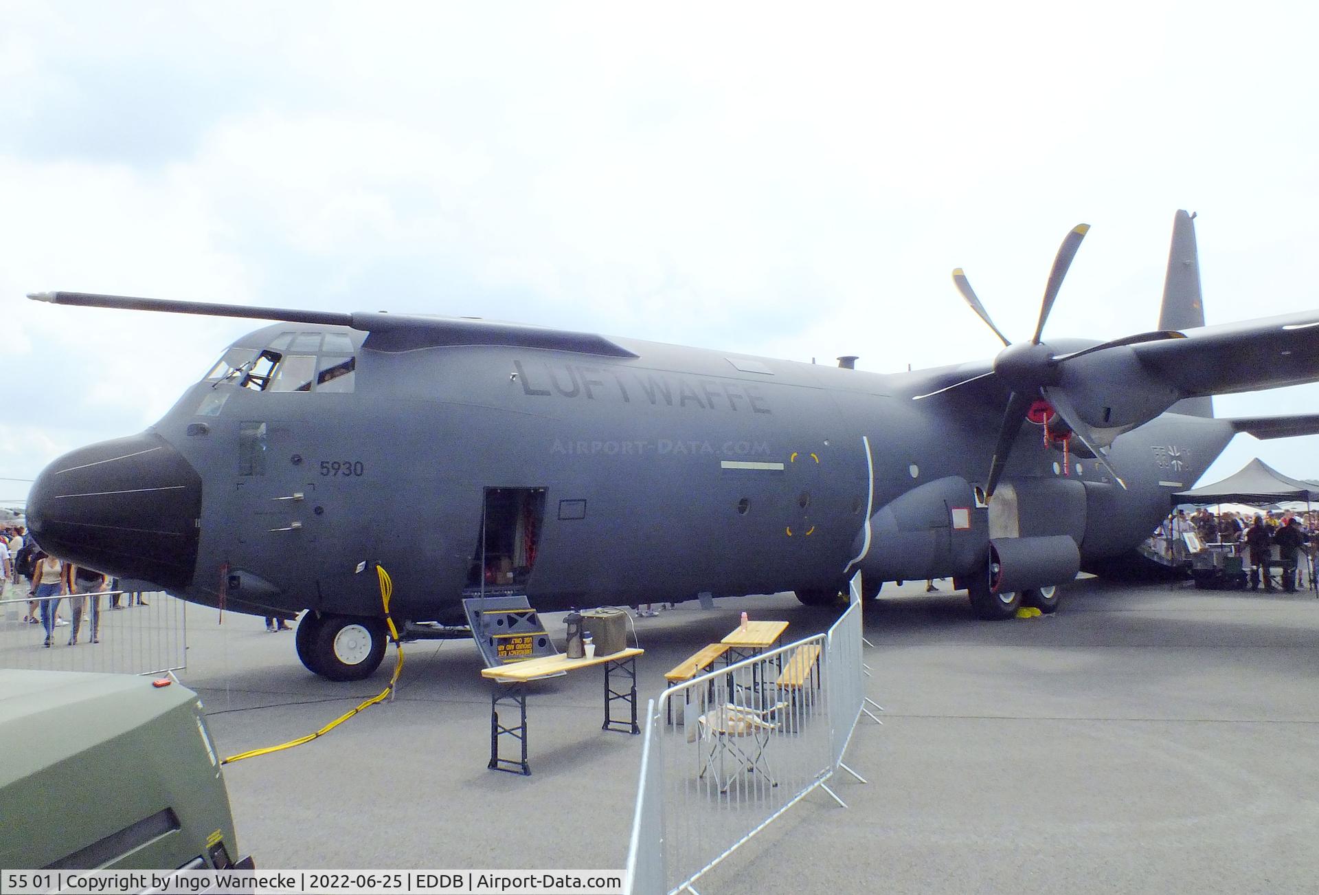 55 01, 2021 Lockheed Martin C-130J-30 Super Hercules C/N 382-5930, Lockheed Martin C-130J-30 Super Hercules of the Luftwaffe (German Air Force) at ILA 2022, Berlin