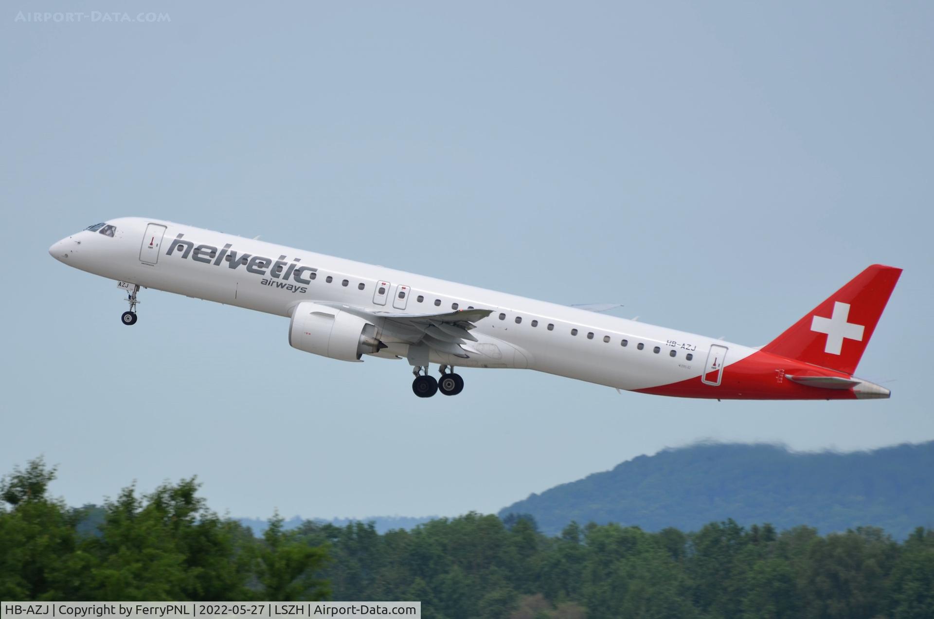 HB-AZJ, 2021 Embraer E195-E2 (ERJ-190-400 STD) C/N 19020057, Helvetic ERJ195-E2