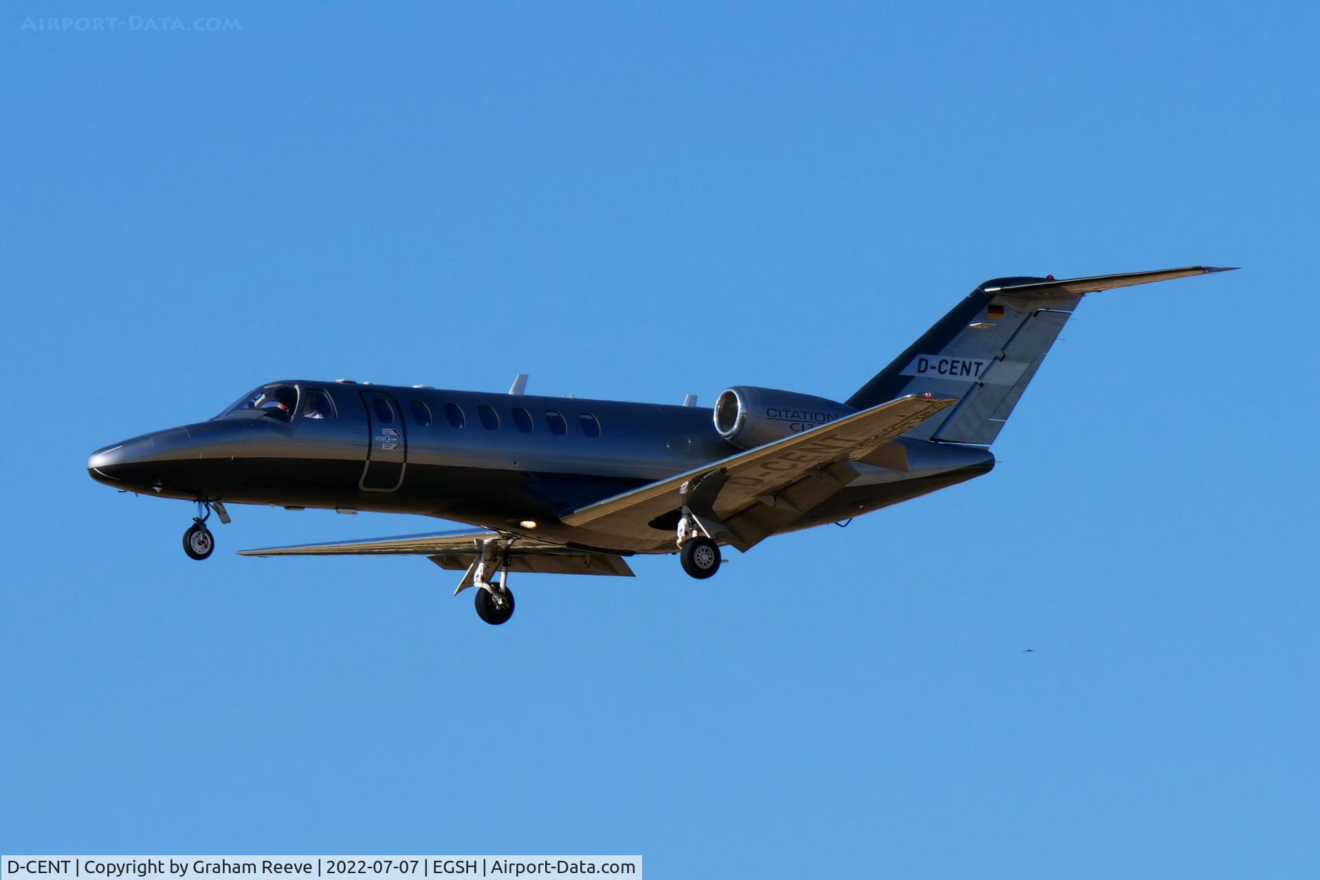 D-CENT, Cessna 525B Citation CJ3 C/N 525B0200, Landing at Norwich.
