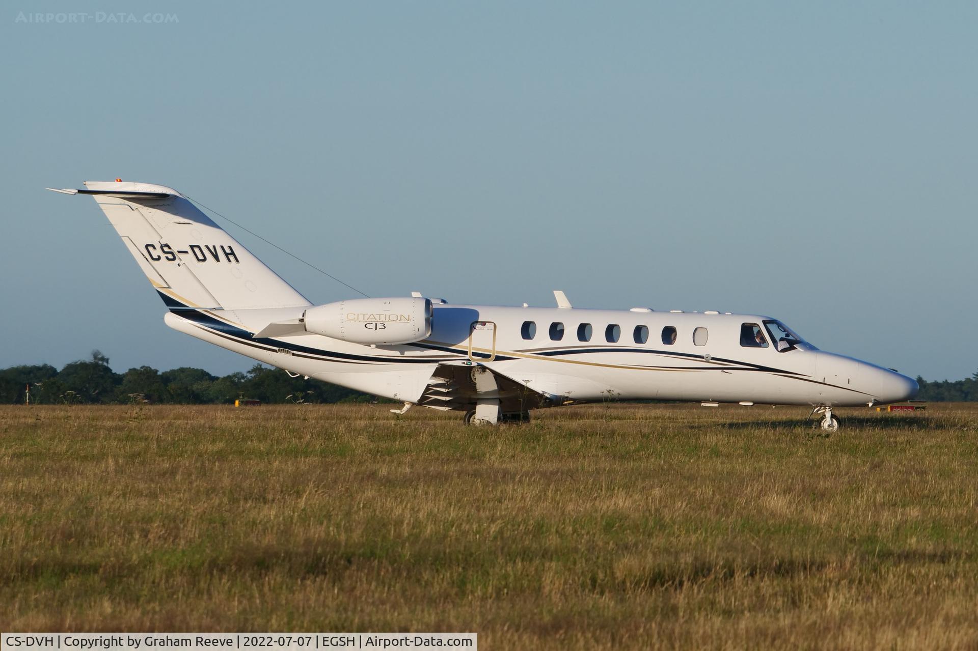 CS-DVH, 2006 Cessna 525B CitationJet CJ3 C/N 525B-0101, Just landed at Norwich.