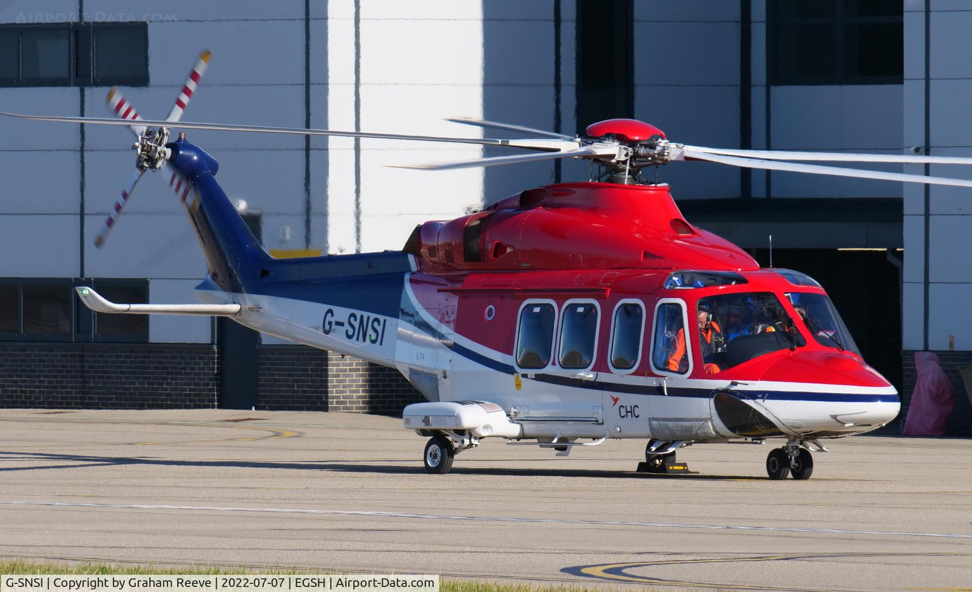 G-SNSI, 2013 AgustaWestland AW-139 C/N 31479, Parked at Norwich.