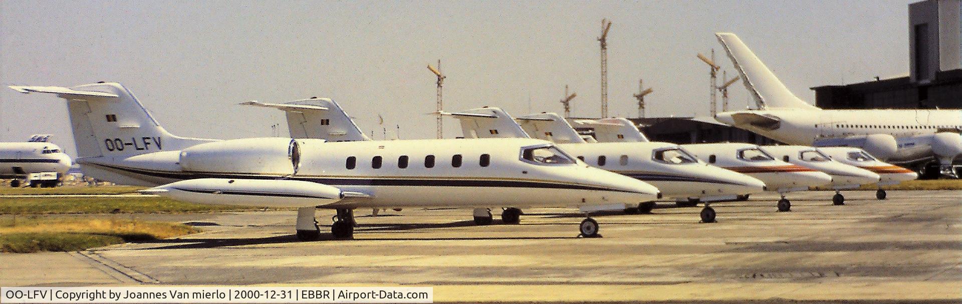 OO-LFV, 1982 Gates Learjet 35A C/N 481, oo-lfv in a nice but rare line-up of belgian ABELAG Learjets