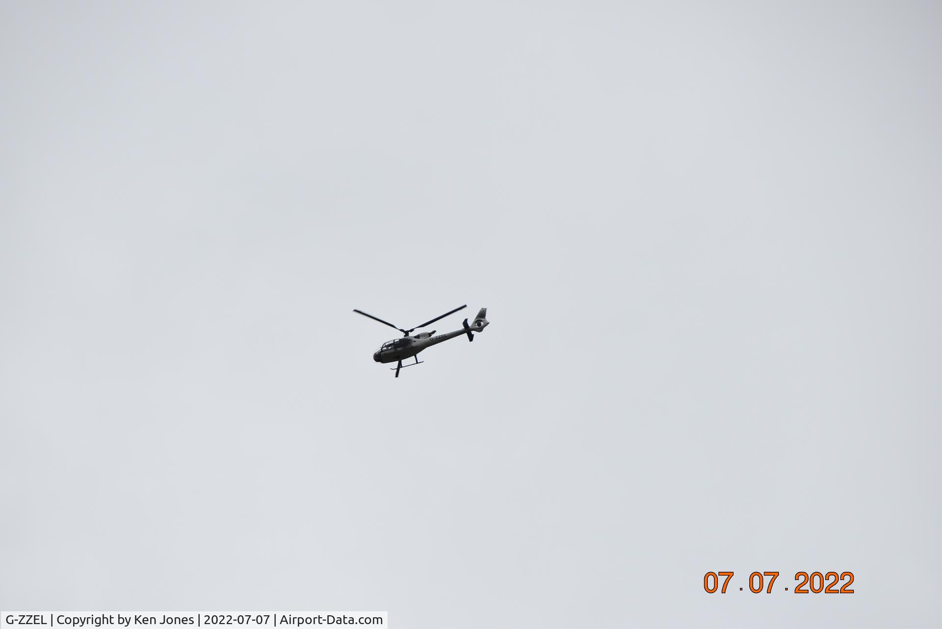 G-ZZEL, 1973 Westland SA-341B Gazelle AH1 C/N WA1152, Seen flying over Worcestershire