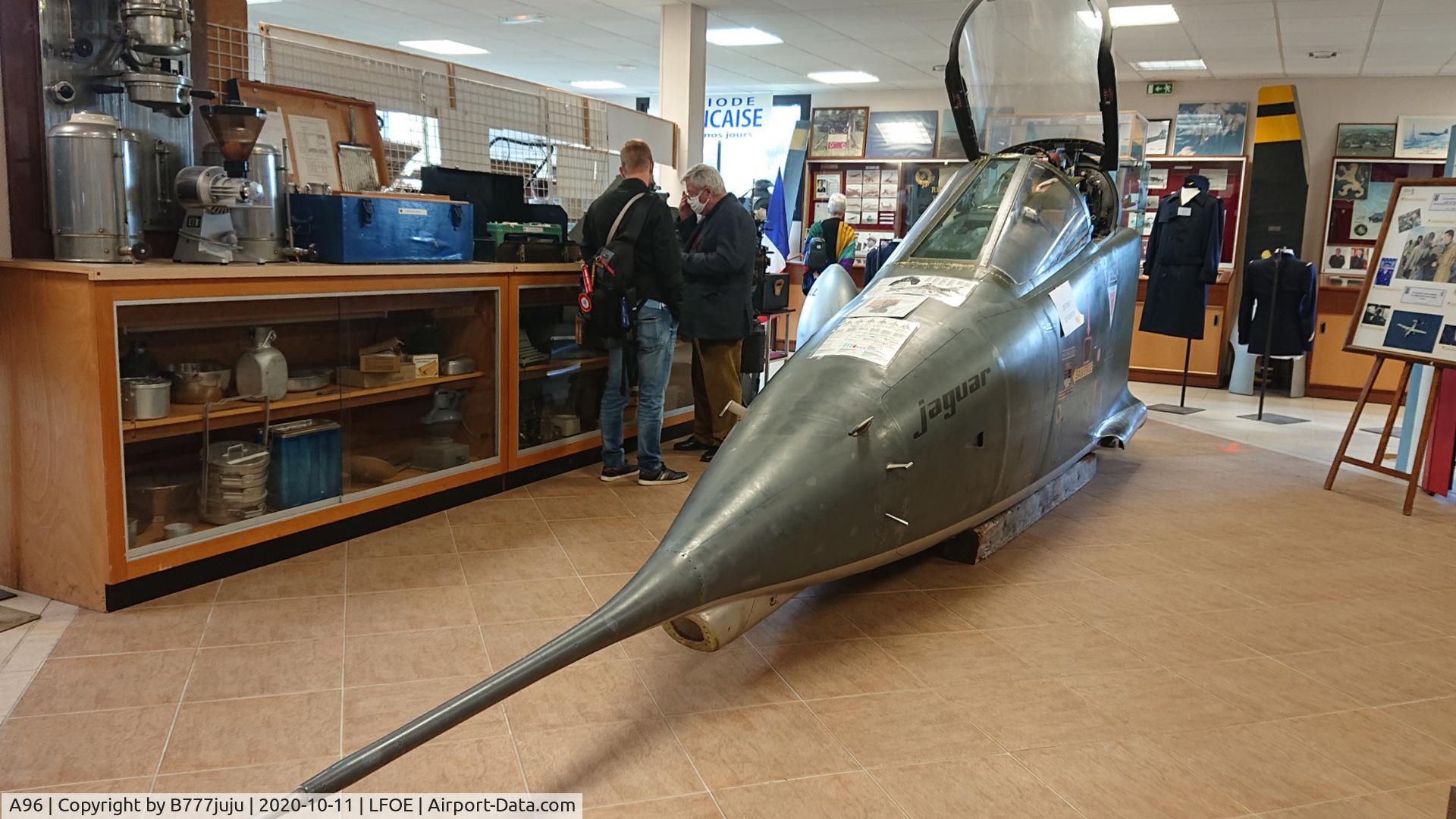 A96, Sepecat Jaguar A C/N A96, on display at Evreux Air base Museum