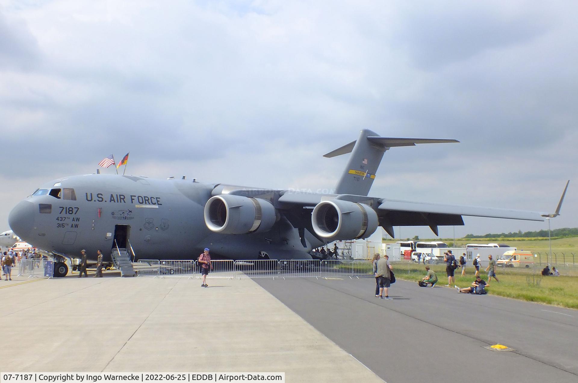 07-7187, 2007 Boeing C-17A Globemaster III C/N P-187, Boeing C-17A Globemaster III of the USAF at ILA 2022, Berlin