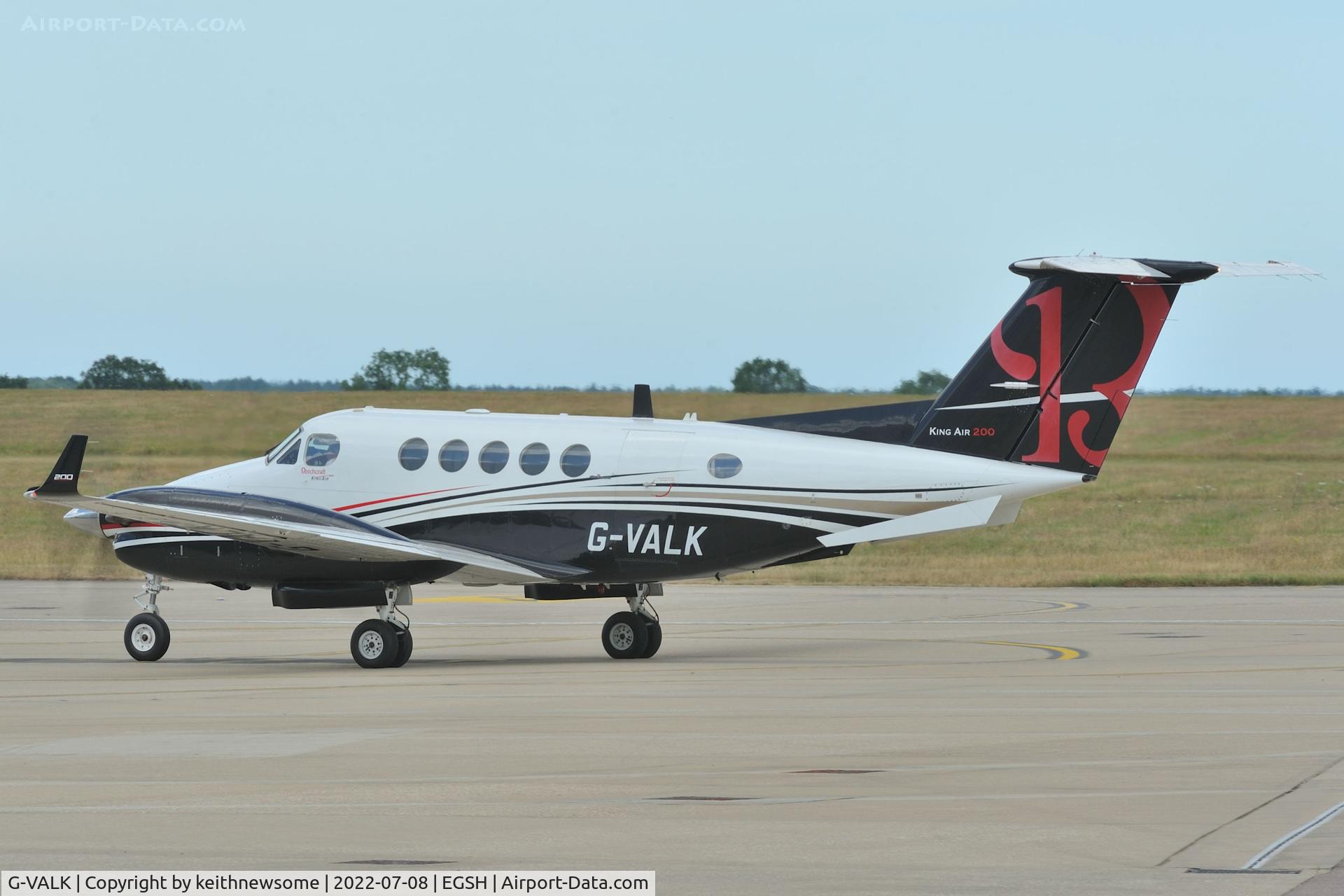 G-VALK, 1980 Beech 200 Super King Air C/N BB-684, Arriving at Norwich from Oban.