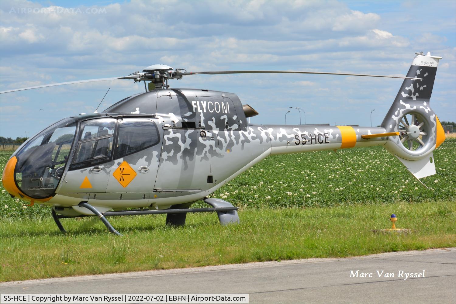S5-HCE, 2002 Eurocopter EC-120B Colibri C/N 1271, At Koksijde.
