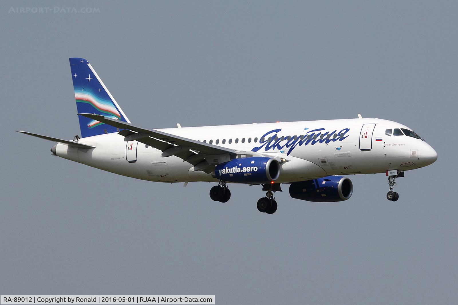 RA-89012, 2012 Sukhoi SuperJet 100-95B C/N 95020, at nrt