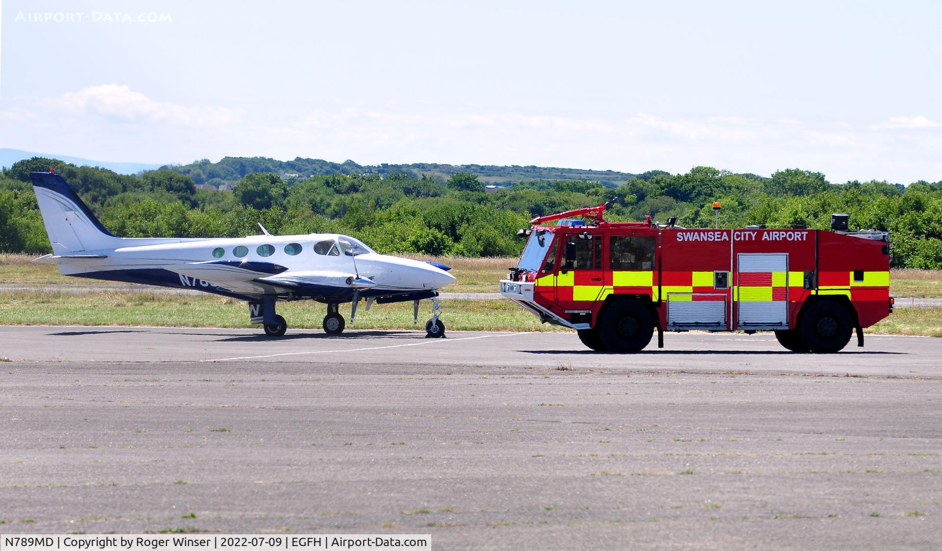 N789MD, 1980 Cessna 340A C/N 340A1021, Visiting Cessna 340A with the airport's RIV in attendance.