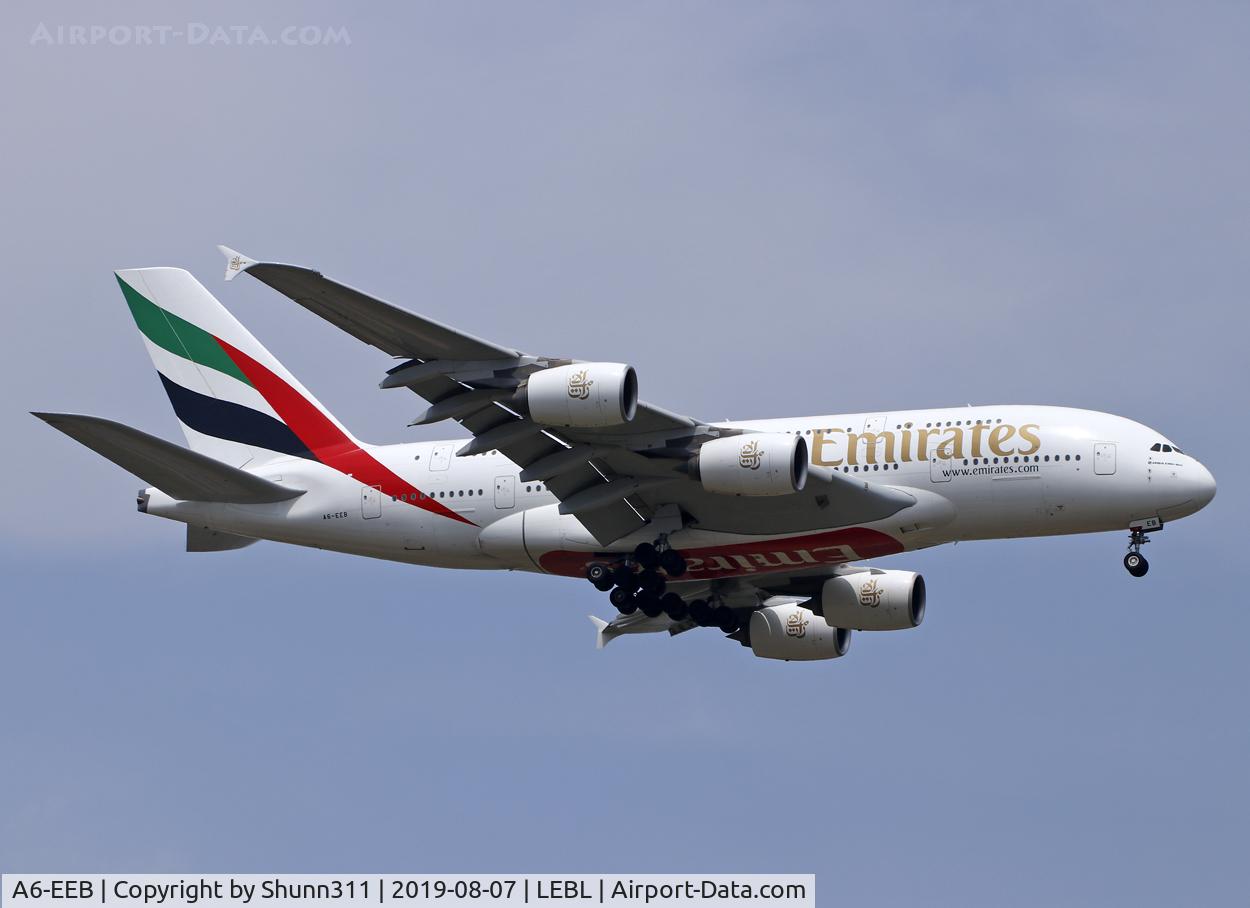 A6-EEB, 2012 Airbus A380-861 C/N 109, Landing rwy 07L