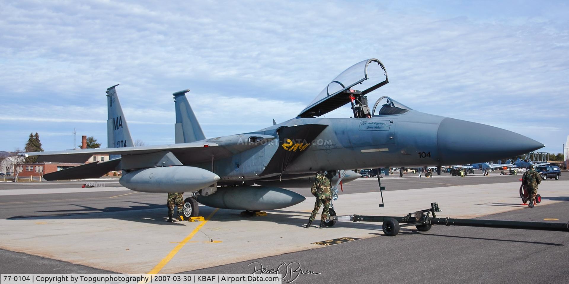 77-0104, 1978 McDonnell Douglas F-15A Eagle C/N 388/A316, First Eagle that came over from the 102nd FW to the 104th in their conversion from A-10's to F-15's.